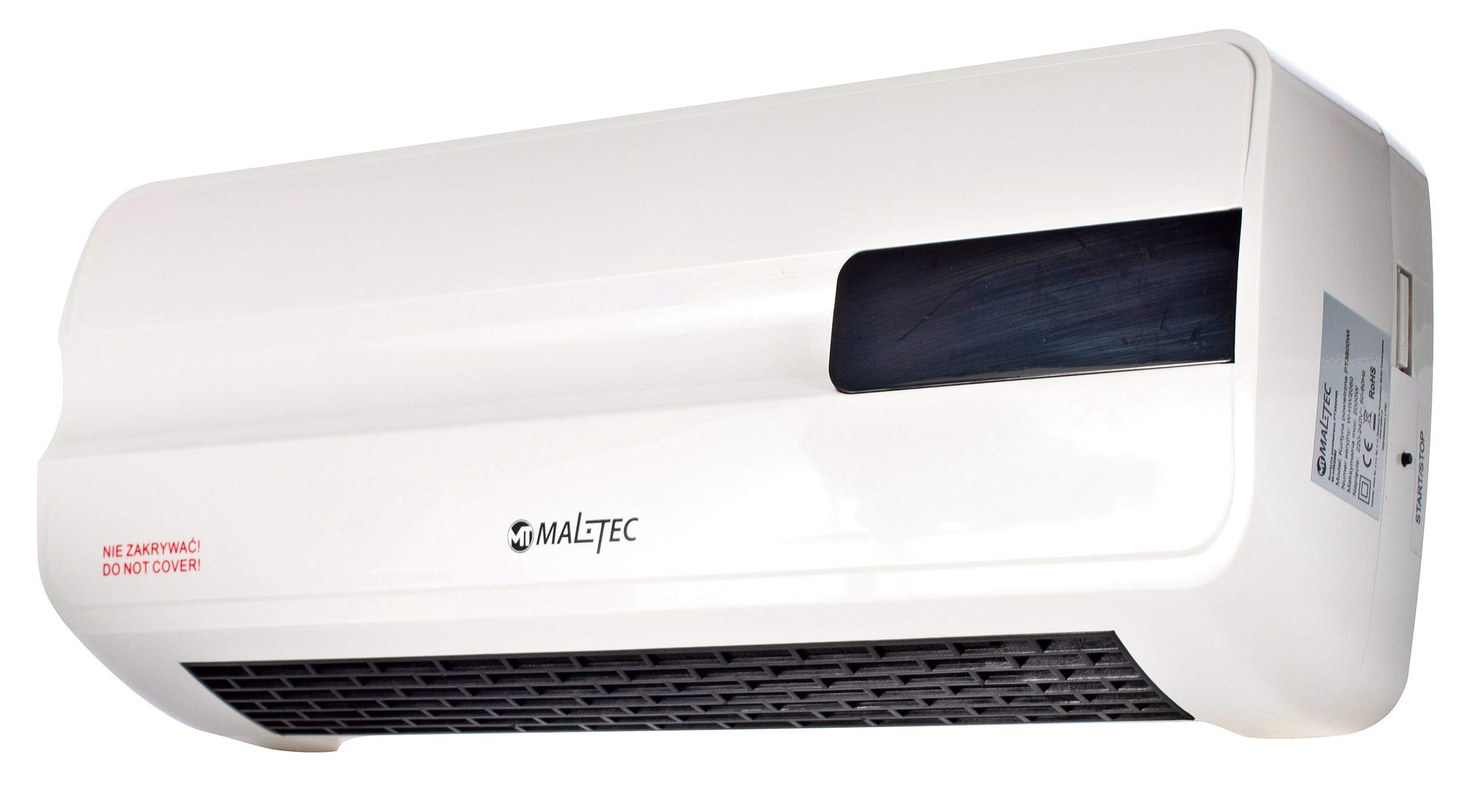 MalTec Termoventilatore in ceramica da parete con telecomando PT3800Wt | Riscaldatore rapido | Funzione antigelo | Riscaldatore | Adatto per casa bagno