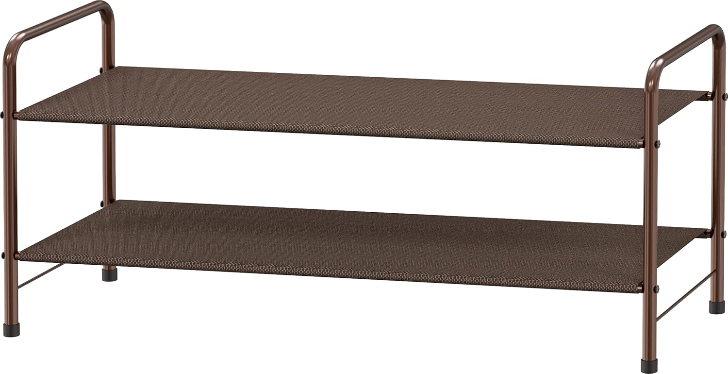 Simple Houseware 2Tier Shoe Rack Storage Organizer, Bronze