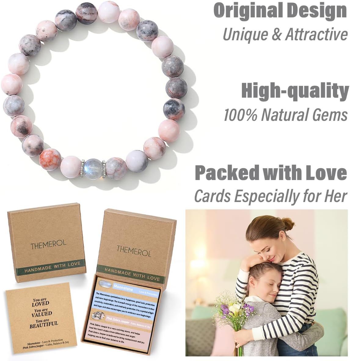 Valentines Day Gifts for Kids/Girls/Teens/Women-Love/Encouragement-Natural Crystal Bracelets-Handmade Cute Gifts - Image 8