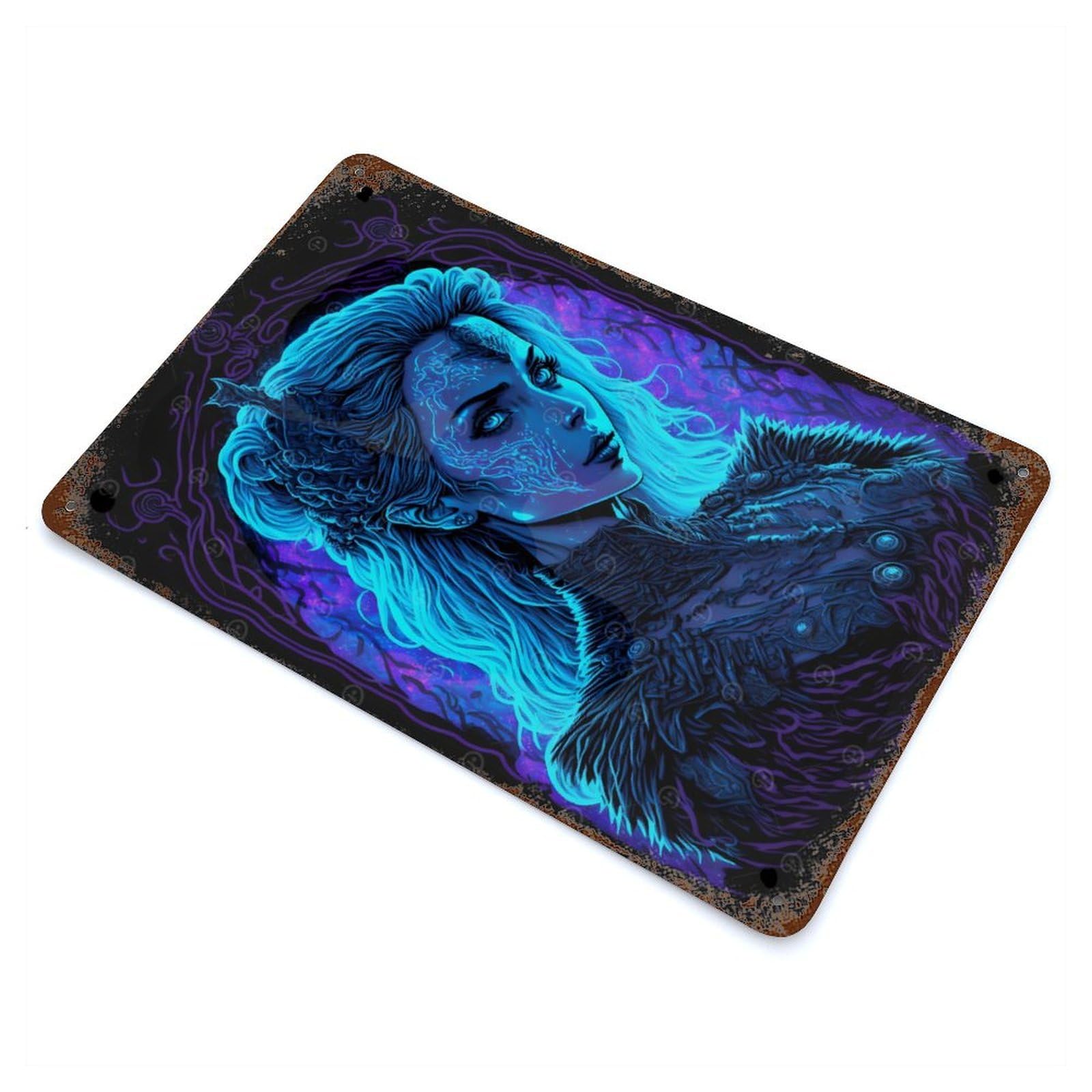 Gothic Portrait Retro Metal Sign 11.8"x7.9", Classic Wall Plaque for Garage, Pub Or Kitchen
