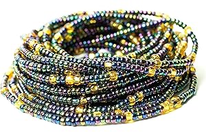 Designer African Style Iridescent Waist Beads for Women with Easy Tie-On Design...
