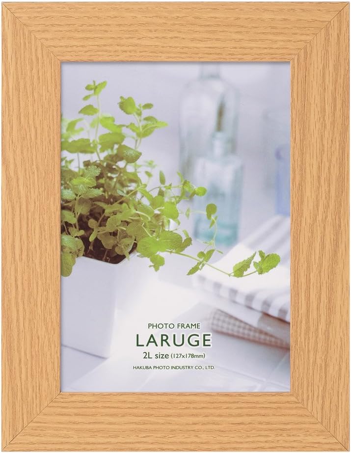 Hakuba FLAR-NT2L Large Photo Frame, 2L, Natural, Wood