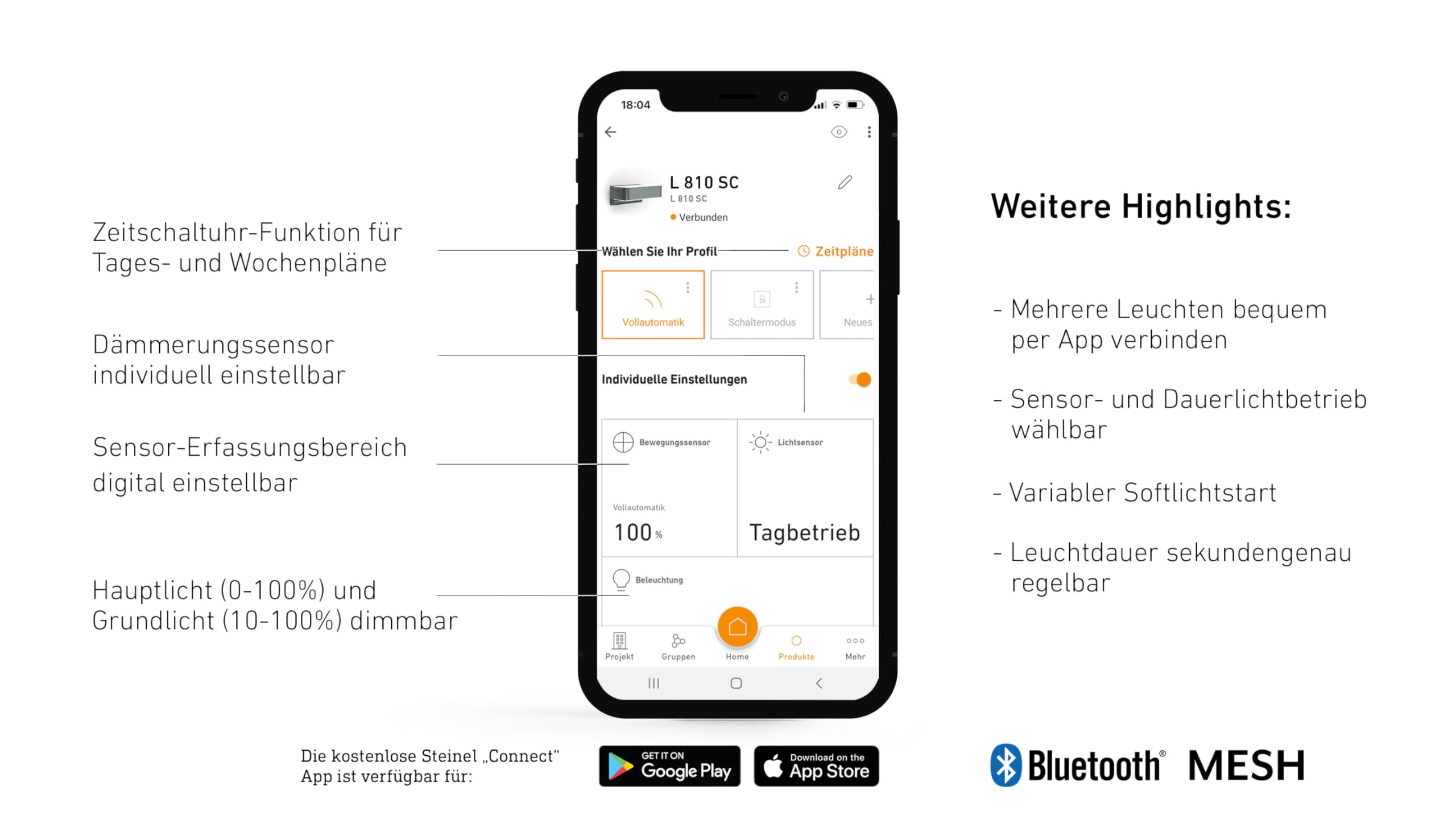 Steinel L 810 SC Außenleuchte LED Wandleuchte 9,8 W anthrazit iHF-Bewegungsmelder vernetzbar