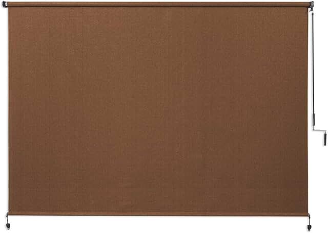 coolaroo exterior roller shade, cordless roller shade with 90% uv protection, no valance, (8' w x 6' l), southern sunset(set of 2)