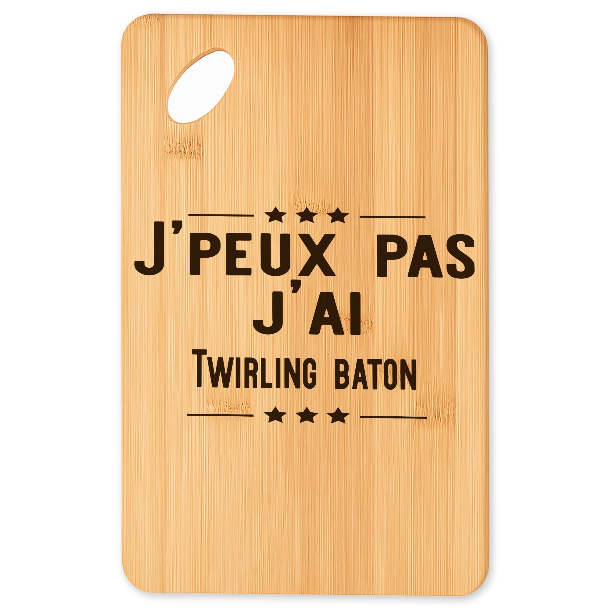 Planche à découper Twirling baton plateau apéro bambou cuisine originale