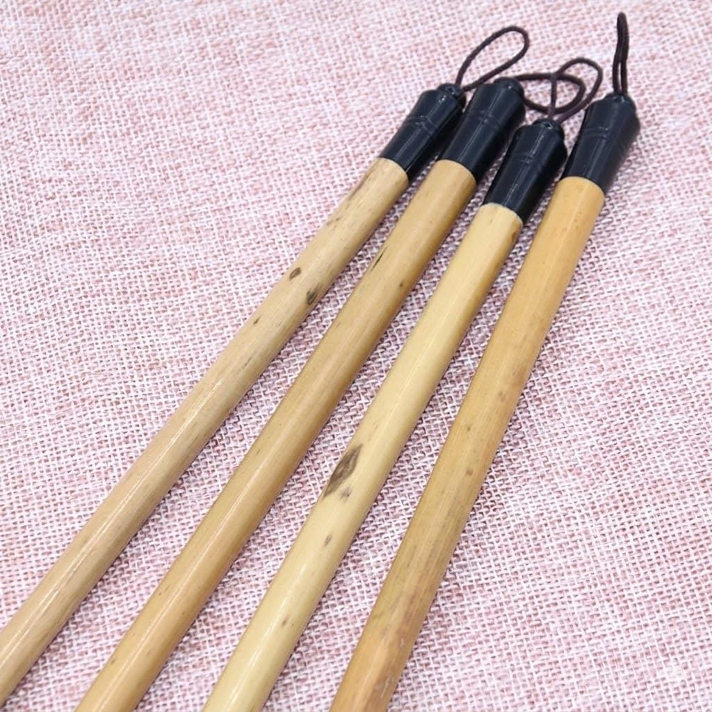 Calligraphy Brush Set 4 Pcs Mixed Hair Mottled Handle for Kanji Regular Script Running Clerical Seal Writing Art Ink Drawing