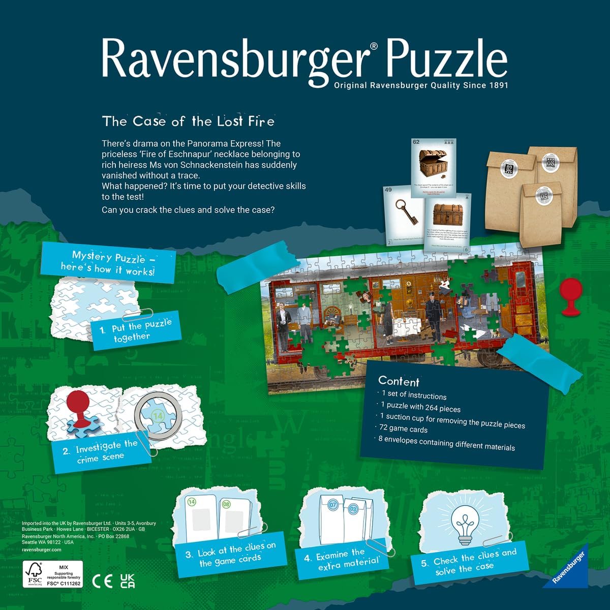 Ravensburger Mystery Puzzle: The Lost Fire 264 Piece Jigsaw Puzzle for Kids - Every Piece is Unique, Pieces Fit Together Perfectly