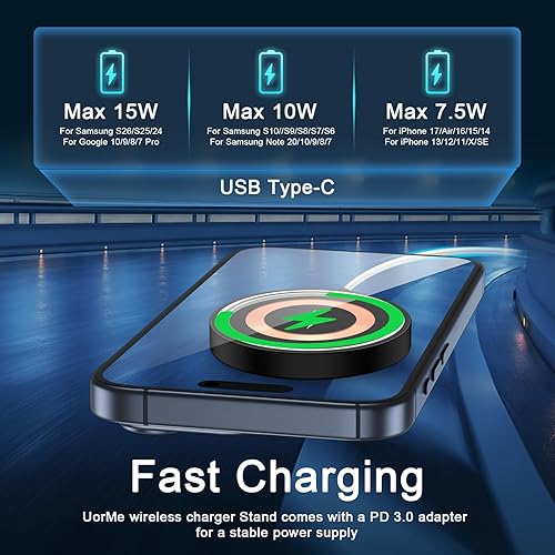 Miniatura 6 de Cargador inalámbrico para Samsung 15 W, magnético, cargador inalámbrico, almohadilla de carga rápida para Samsung Galaxy S25 Ultra/S24/S23/S22/S21/Z