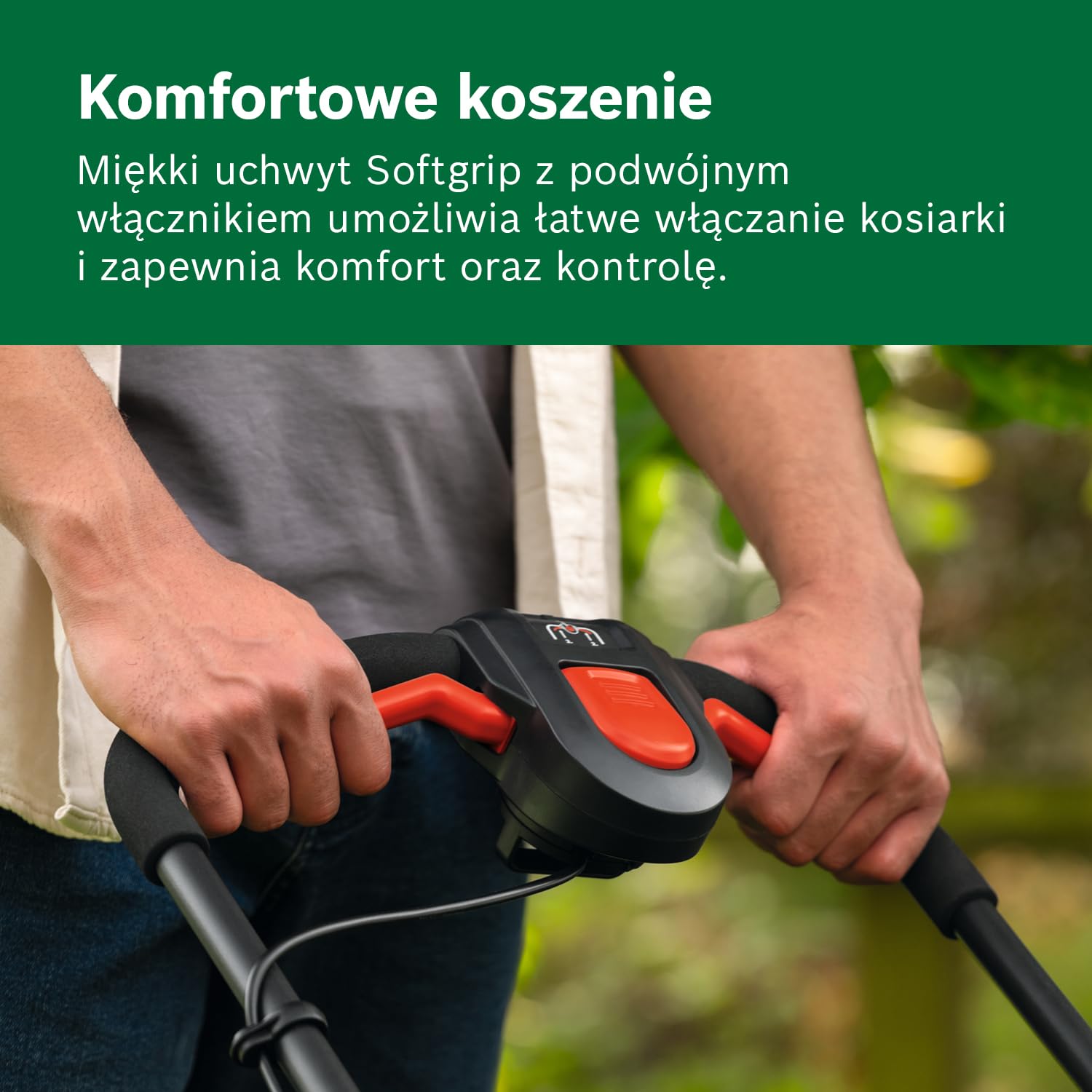 Bosch Kosiarka akumulatorowa ROTAK18V2-38 (szerokość cięcia: 38 cm, wysokość cięcia: 30 – 75 mm, materiałowy worek na trawę 40 l, przystawka do mulczowania, bez akumulatora) | szerokość cięcia: 38 cm, wysokość cięcia: 30-75 mm, torba do zbierania tkaniny