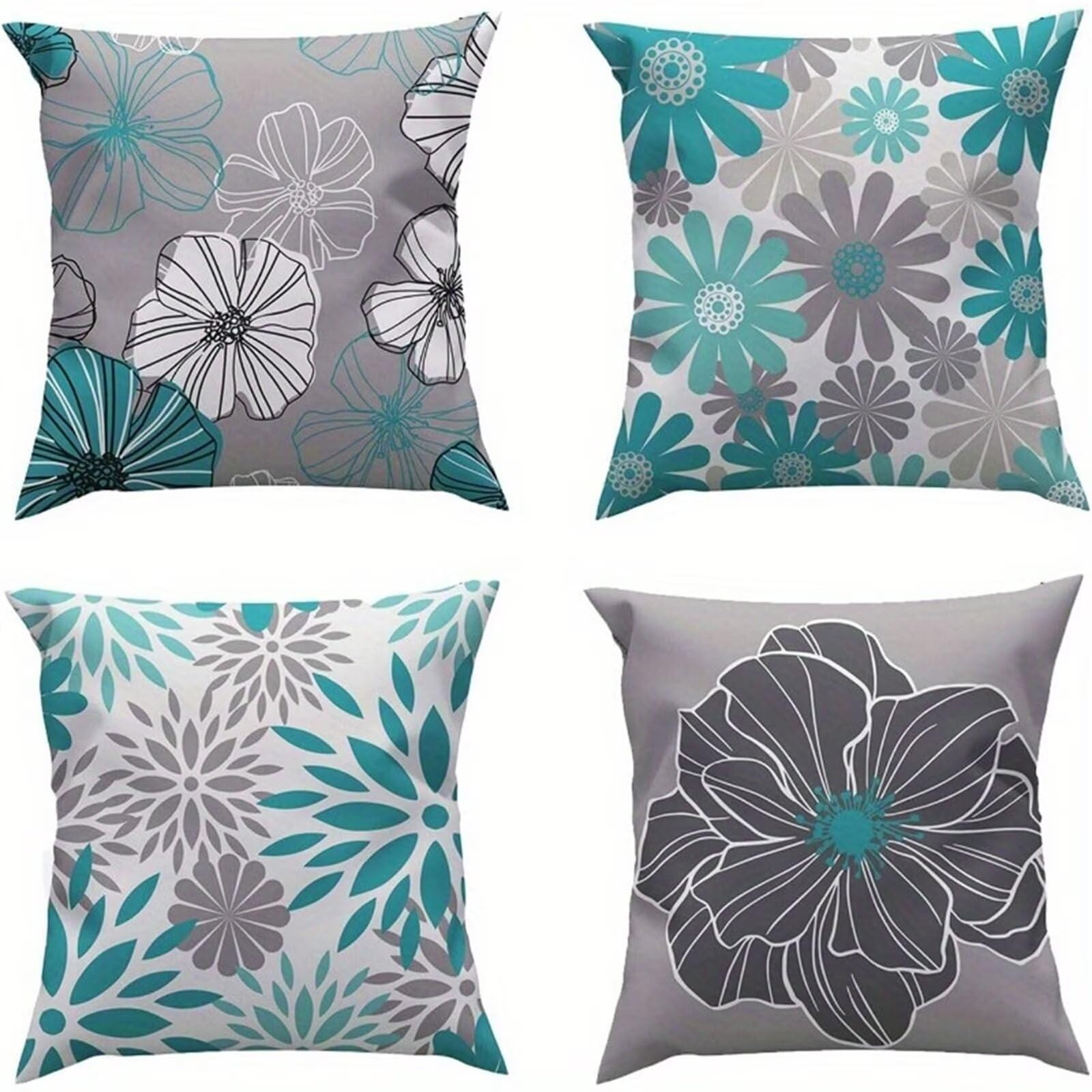 Housse de coussin canapé moderne à fleurs pour un salon ou jardin élégant