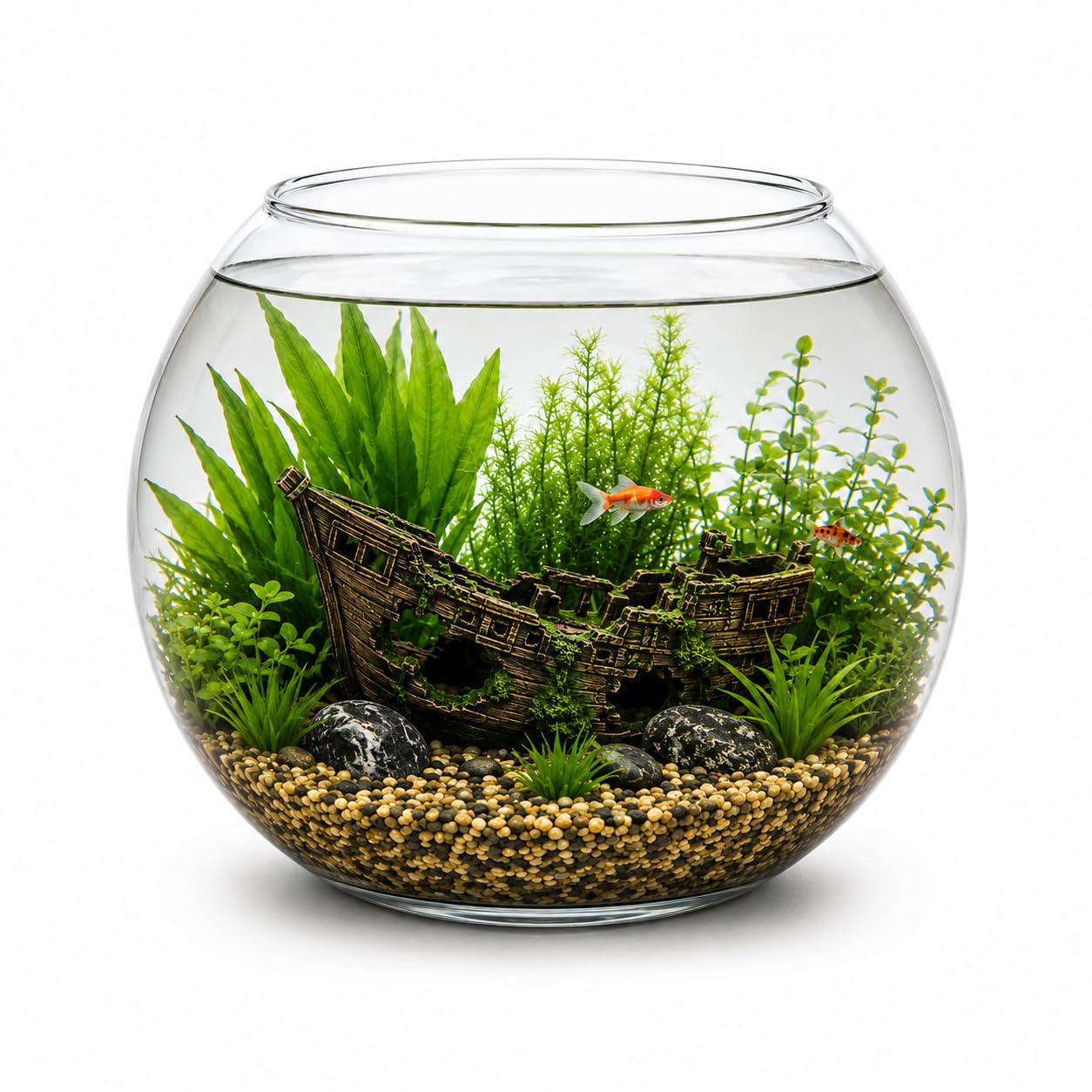 Aquacadabra 7L Glass Fish Bowl – 25cm Clear Glass Aquarium