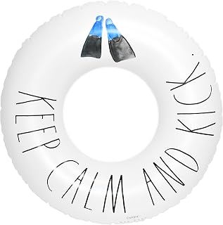 Rae Dunn x CocoNut Float Junior Ring Float, Inflatable Raft Water Tube | puncture-resistant, beach & poolside fun activity