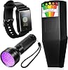 Ghost Hunting Equipment Kit 3 LED Emf Magnetic Field Hunting Detector, 1 Playable Digital Voice Recorder Watch, 1 32GB Playable Black UV Flashlight for Paranormal Research Tool
