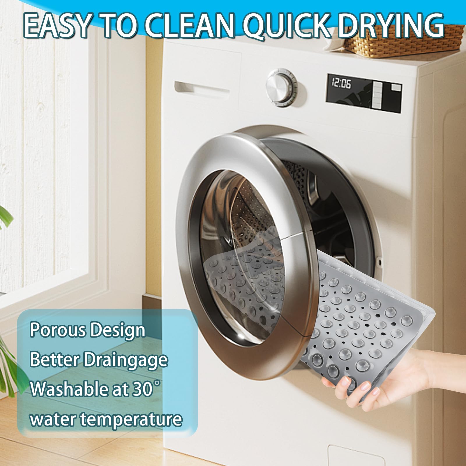 Sollbry Tapis de Douche carré Blanc Transparent 53 x 53 cm Tapis de Bain antidérapant Lavable en Machine pour Receveur de Douche Tapis de Douche antidérapant avec ventouses Idéal pour Les Sollbry Tapis de Douche carré Blanc Transparent 53 x 53 cm Tapis de Bain antidérapant Lavable en Machine pour Receveur de Douche Tapis de Douche antidérapant avec ventouses Idéal pour Les