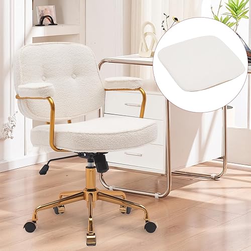 THEETAYY Silla de oficina en casa, silla de oficina de piel sintética, sillón de ocio moderno para oficina en casa, estudio, habitación de invitados