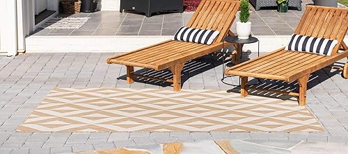 Vista 26 de Unique Loom Unique Loom Outdoor Collection - Alfombra de área - Napa (3 pies 3 pies, redonda, amarillo y aguamarina/amarillo)