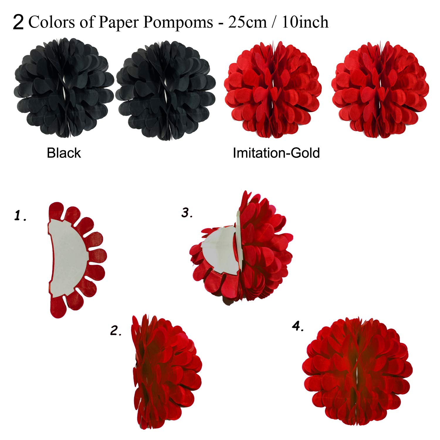 Shh 21 Abanicos De Papel Con Banderines, Pompones Y Flores | Meses Sin