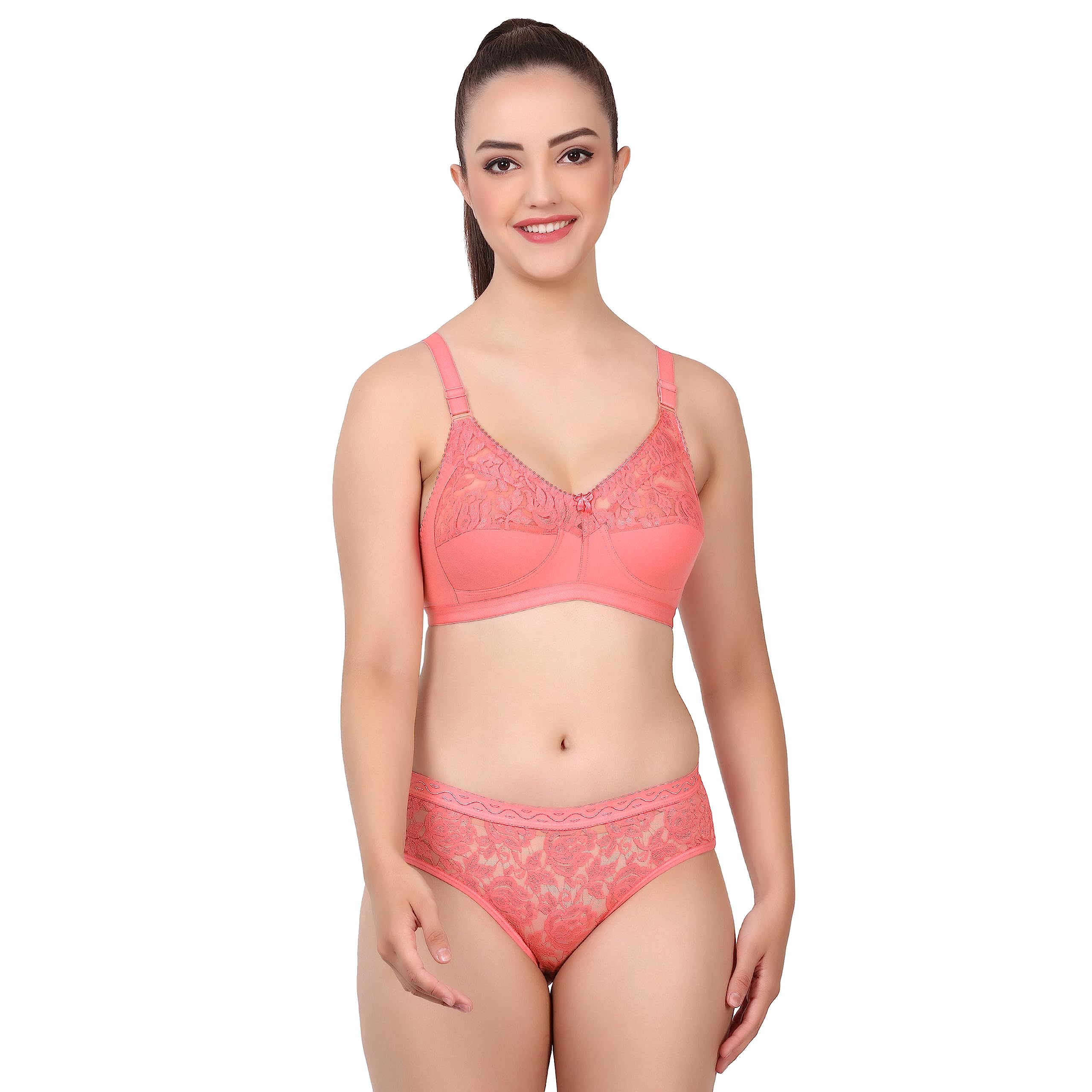 Women Full Coverage Non Padded Lingerie Set-image-48