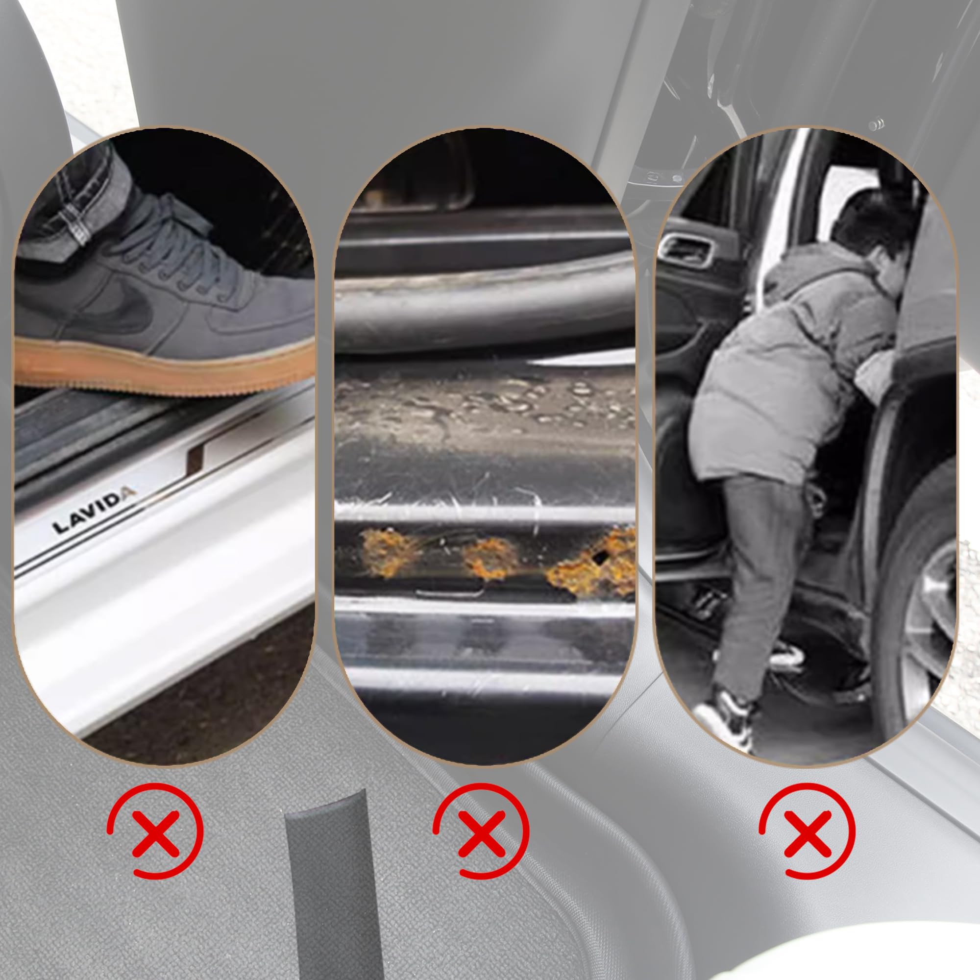 pour Tesla Model Y Juniper 2025-2026 Protections de Seuil de Porte Arrière, Protecteurs De Bord De Porte, Anti-Dérapantes Avant Et Arrière pour Model Y Juniper (Not fit 2026 Standard)