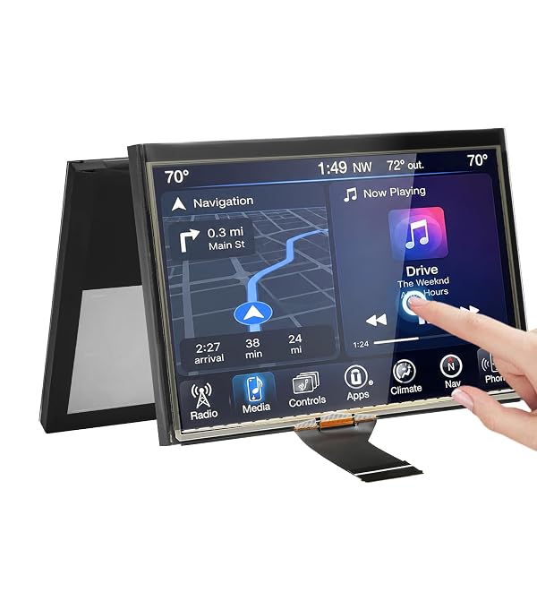 7" Uconnect Touch Screen Digitizer for Jeep Compass/Renegade Radio Screen, TDO-WXGA0700K00033-V2 Uconnect Screen Compatible with Jeep Compass 2017-2020 & Jeep Renegade 2018-2021 - 800×480P by Sobalai - Used condition - US$37.34