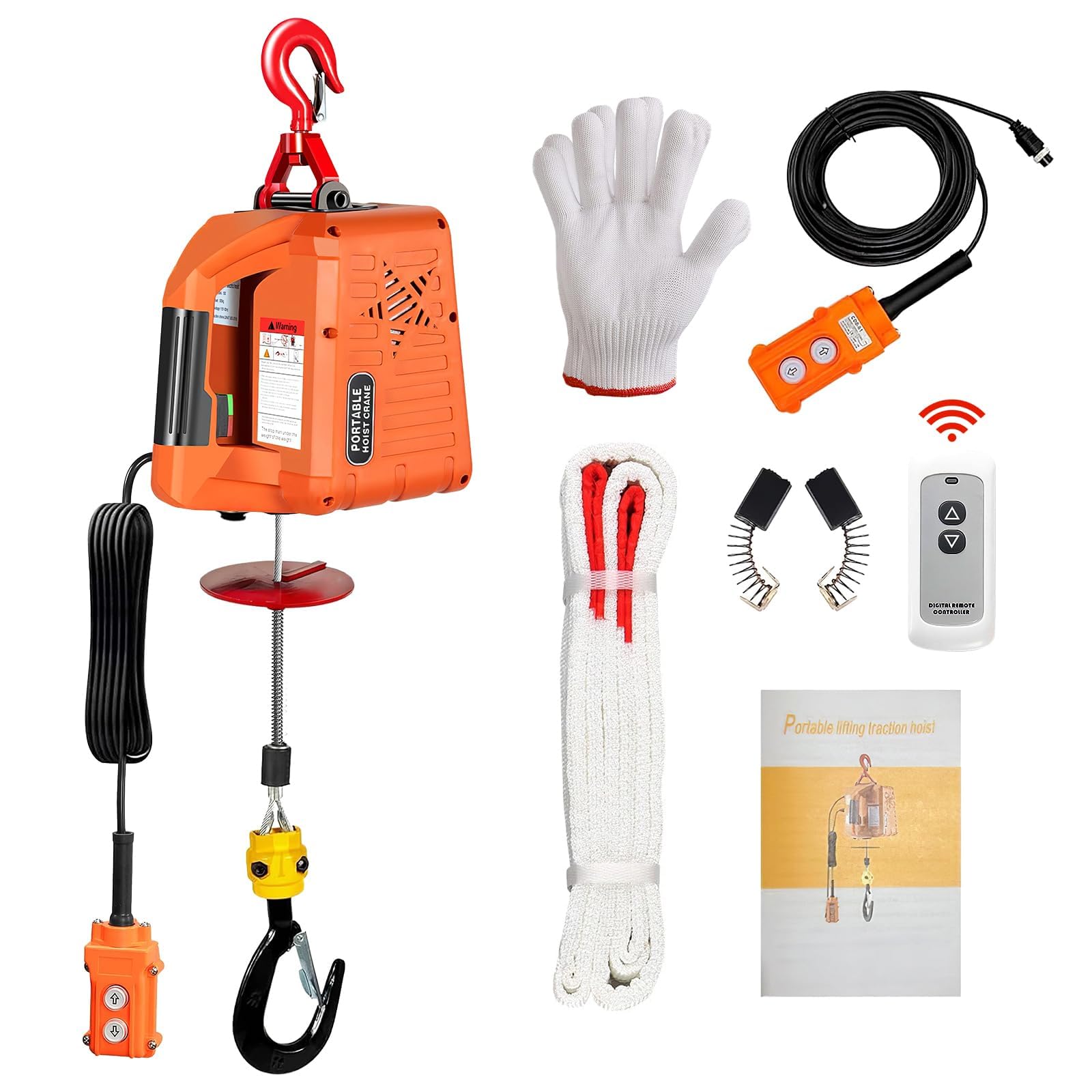 Photo 1 of SpprVine 3 in 1 Electric Hoist Winch,2200 lbs Manual/Wired/Wireless Remote Control,110/120V Portable Pure Copp Electric Winch Crane, 25ft Lifting Garage Lifter for Garage, Factory, Warehouse, Balcony