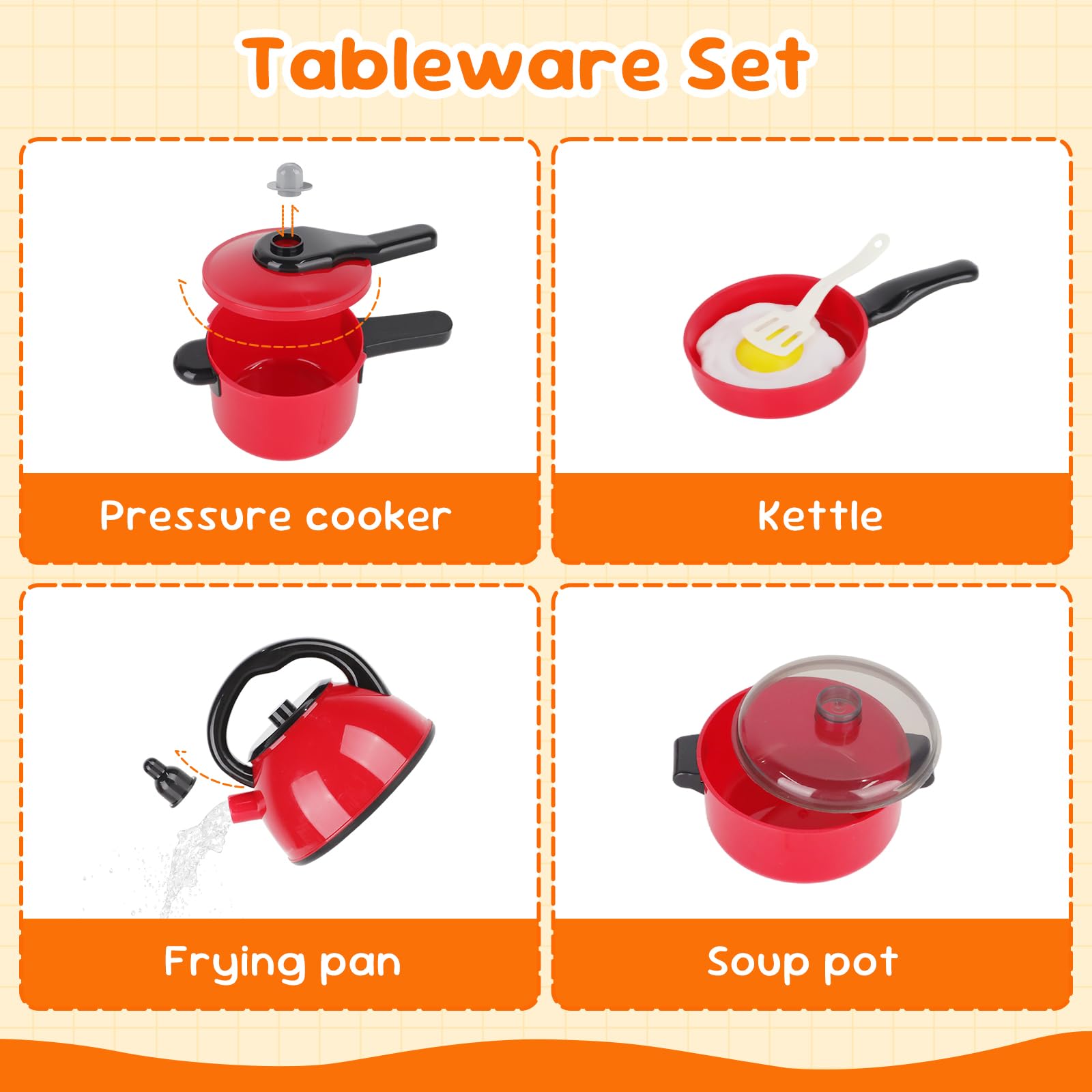 24 PCS Juguetes de Cocina para Niños - Juego de Ollas, Sartenes y Utensilios con Alimentos Cortables, Juguete Educativo Montessori para Niños/Niñas 3-8 Años, Ideal para Exteriores y Juego de rol (24)
