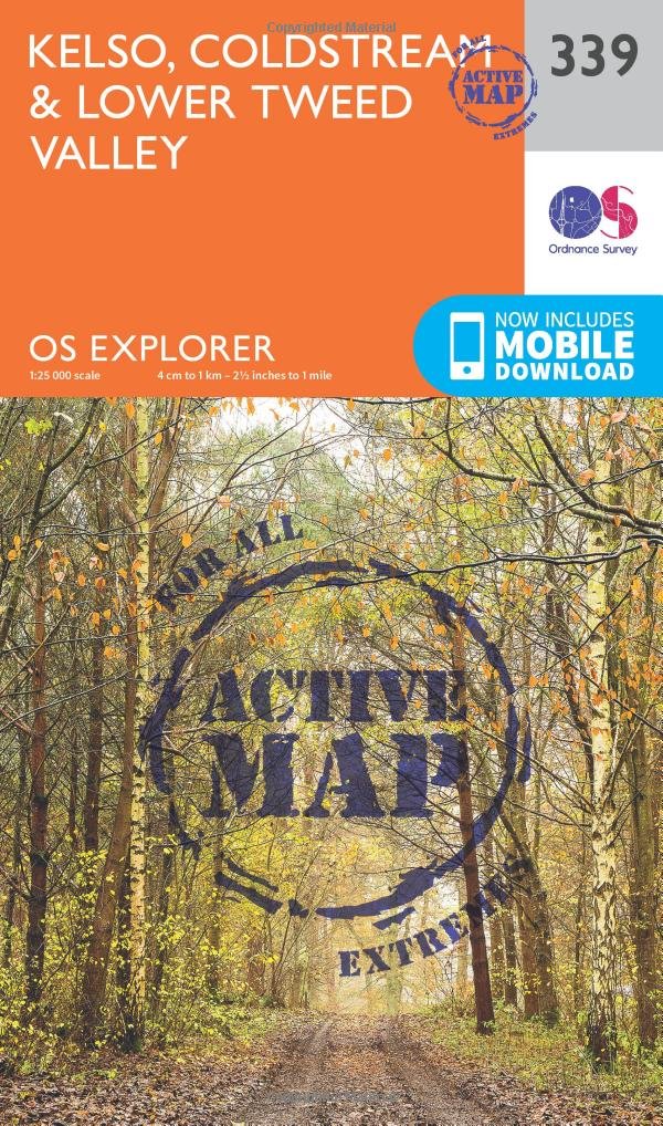 Kelso, Coldstream & Lower Tweed Valley Map | Weatherproof | Scottish Borders | Ordnance Survey | OS Explorer Active Map 339 | Scotland | Walks | Hiking | Maps | Adventure