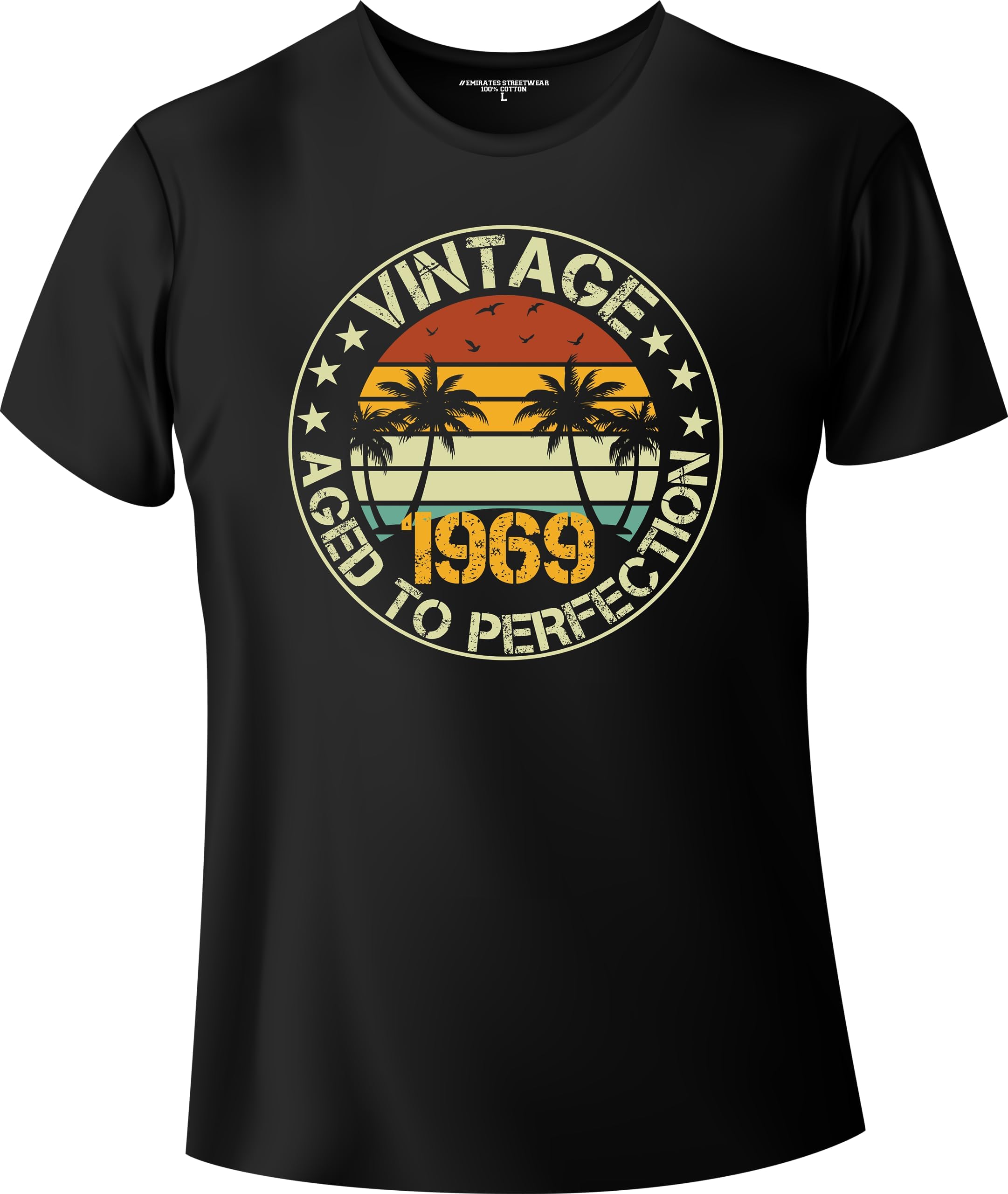 Emirates StreetwearAged To Perfection 1969, Birthday T-Shirt for Men or Women, Unisex T-Shirt, D-0020