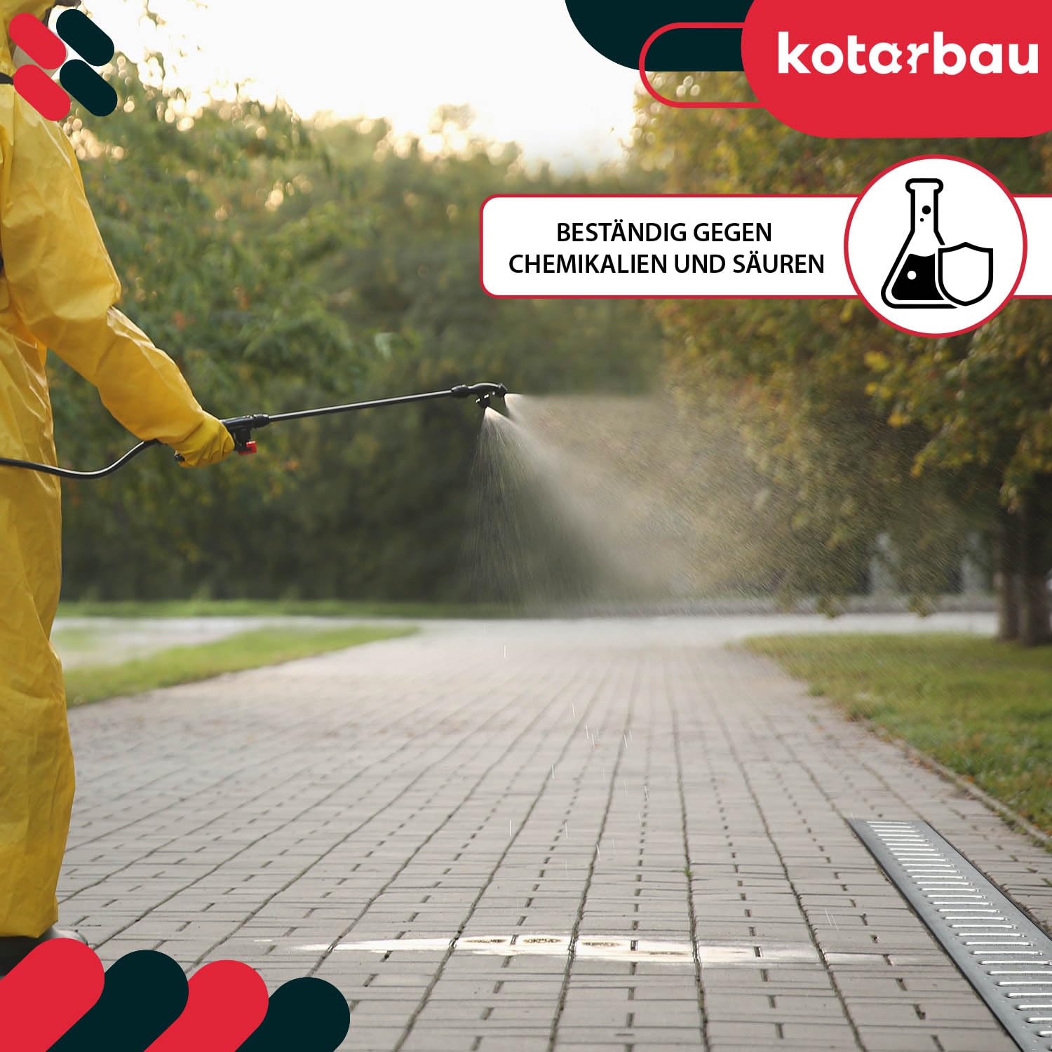 KOTARBAU® Canaleta de drenaje para garaje, sistema A15 EN1433 de 121 mm, rejilla de acero galvanizada, juego completo de canaleta para drenaje de agua de lluvia, canalón de suelo