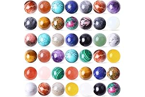 40Pcs Polished Crystal Sphere Gemstones for Meditation and Decoration