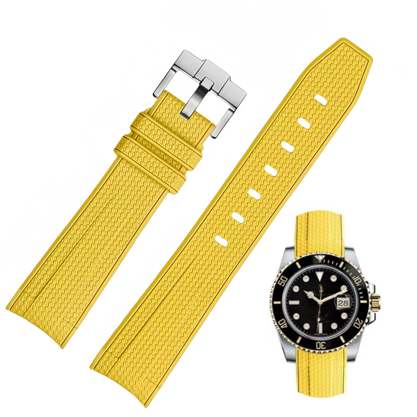 Correa de reloj para reloj Moonswatch, 20 mm, extremo curvado, estilo de tejido, caucho de silicona premium, correa de repuesto de goma de silicona, compatible con Omega XSwatch Moonswatch — view 18