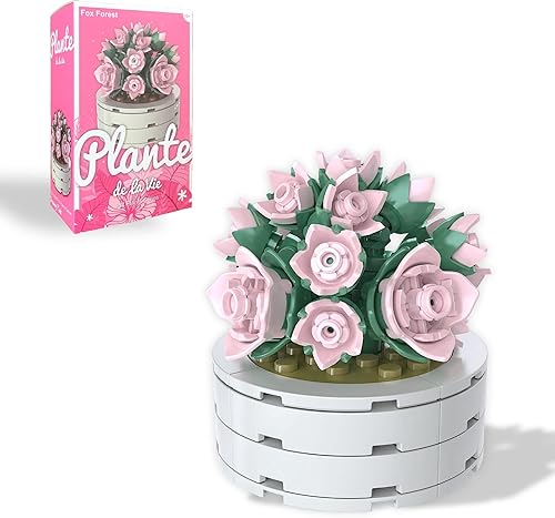 Fox Forest Bloques de construcción de flores, juego de suculentas botánicas para adultos y niños, colecciones de plantas, compatible con Lego, nuevo