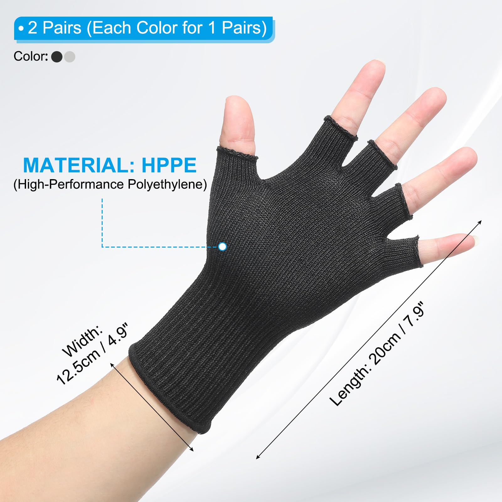 PATIKIL 8 Inch Cut Resistant Sleeves with Finger Grips - Image 2