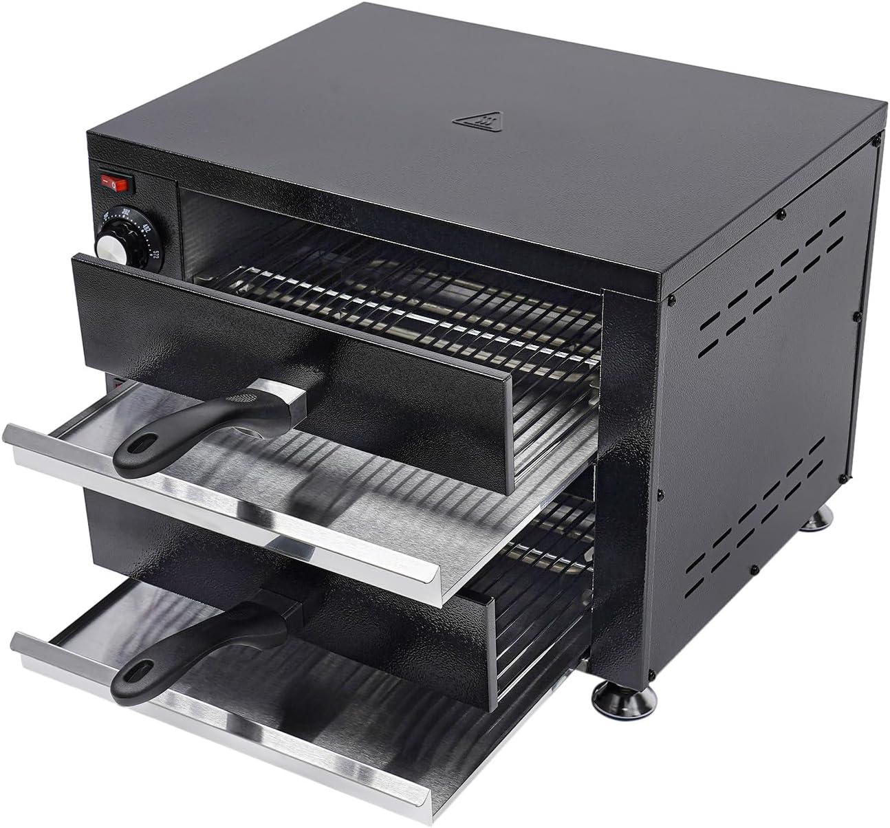 Countertop Oven, 2-Layers Pizza Cooker with Timer,Stainless Steel 2200W Electric Commercial Countertop Pizza Oven, for Home Restaurant