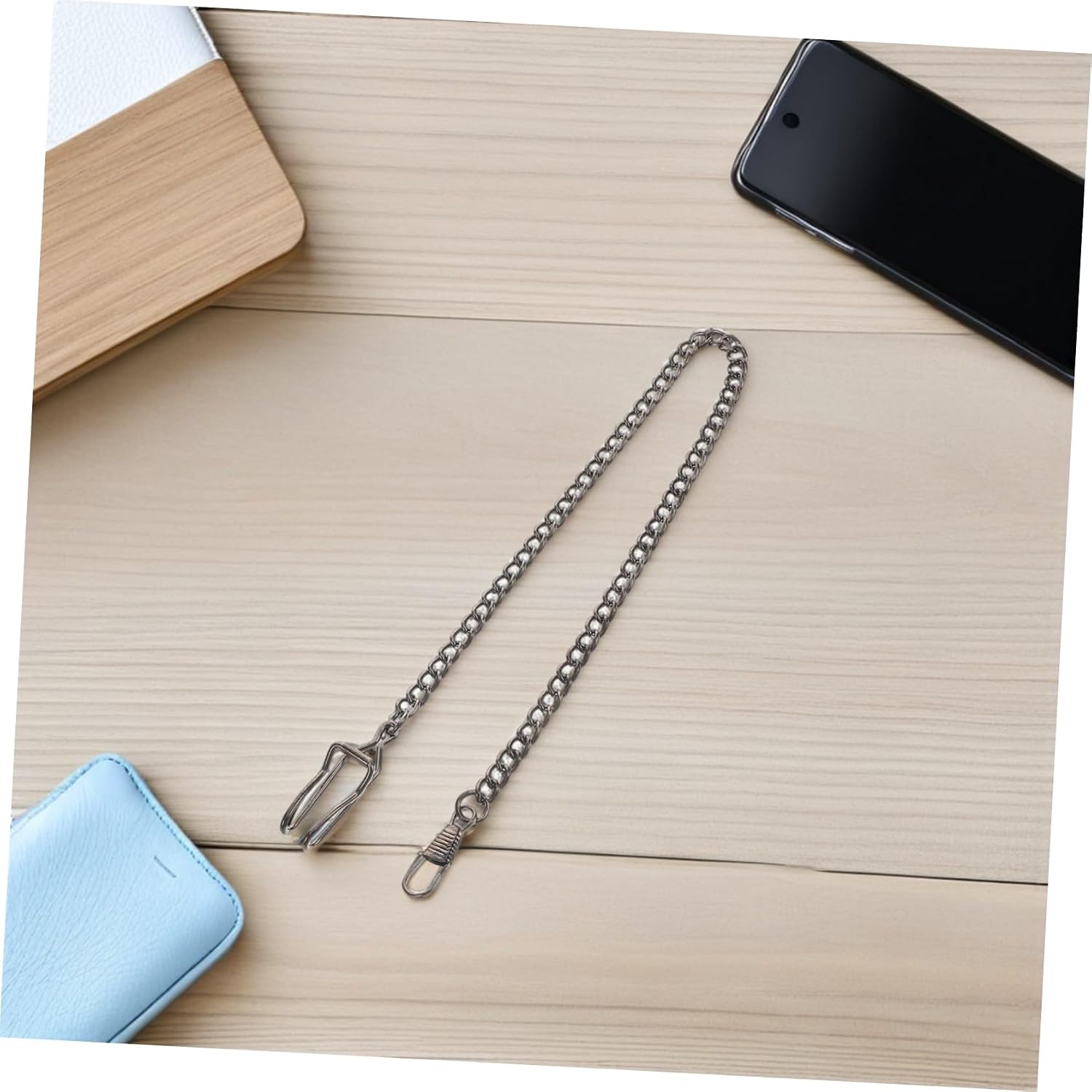 POPETPOP 6pcs Retro Pocket Watch Chains for Men Alloy Fob Accessories with Vintage Charm Scratch-Resistant Metal Chains for Formal and Casual Wear Gift for Birthdays and Special Occasions