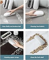 Vista 5 de Barredoras de alfombras, barredora de migas 2 unids de mano rodante ergonómico de cerdas de PP cepillo de migas de cáscara de nuez de cepillo