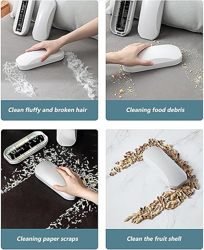 Miniatura 5 de Barredoras de alfombras, barredora de migas 2 unids de mano rodante ergonómico de cerdas de PP cepillo de migas de cáscara de nuez de cepillo de