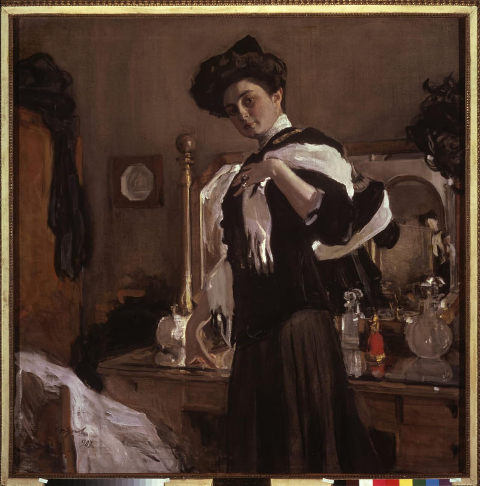 POSTERIIk Vintage Classic Picture Landscape Artwork Portrait of Henrietta Hirshmann by Valentin Aleksandrovich Serov Portrait Canvas Painting for Office Home Decor 60x90cm