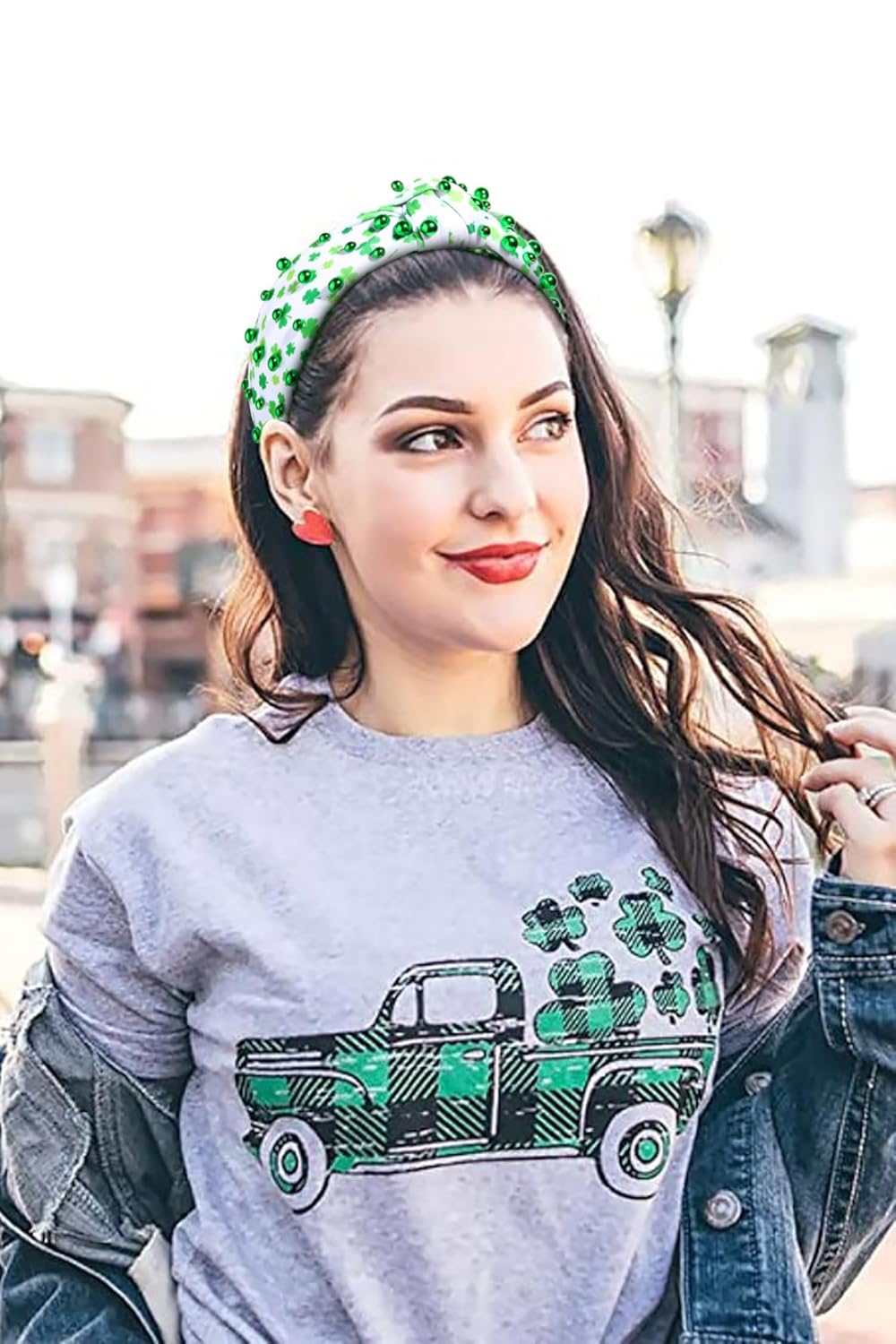 St. Patrick's Day Headband for Women Green Shamrock Headband St. Patrick's Day Hair Accessories Outfits Irish Holiday Gifts (Shamrock Print 2) - Image 2