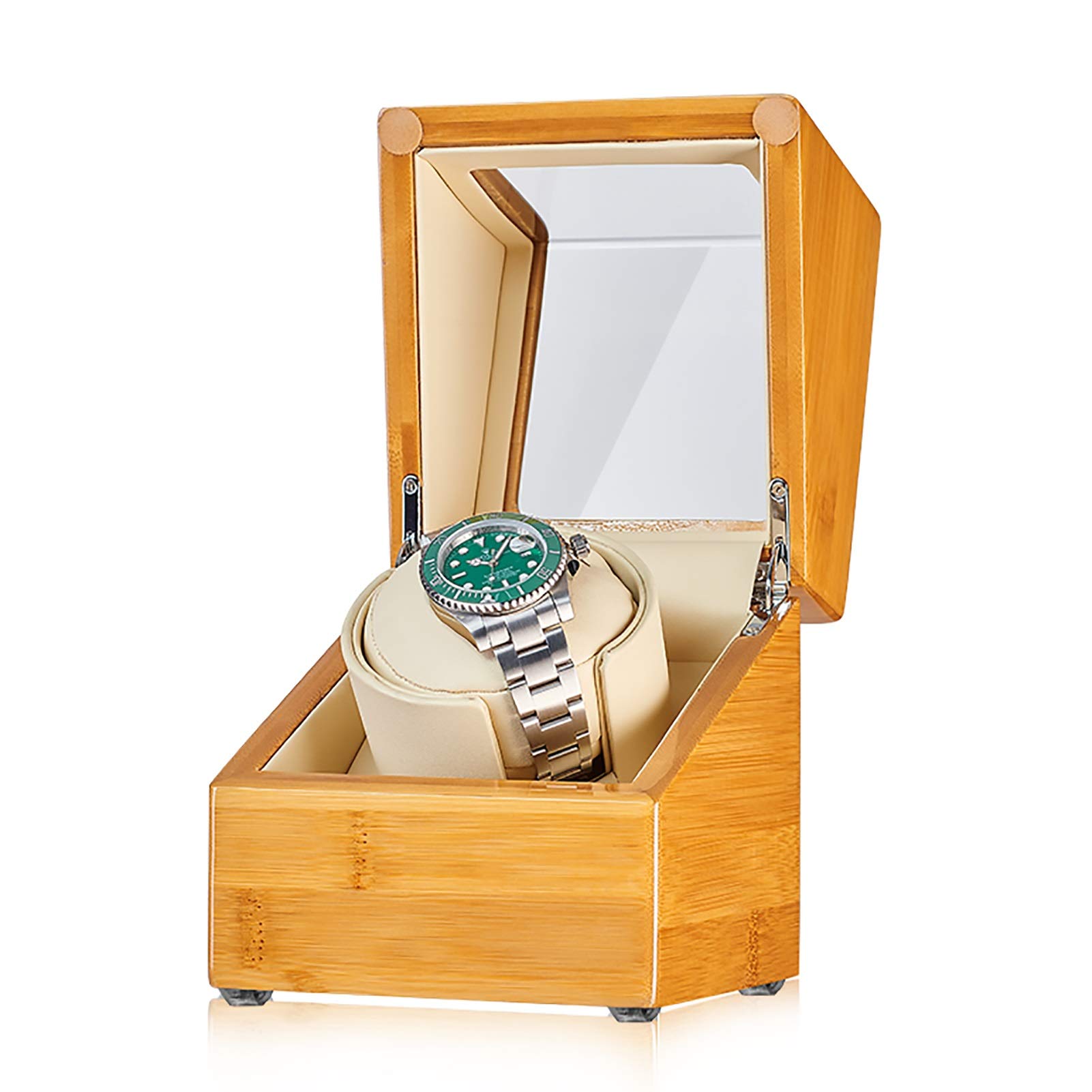 OLSKFUH Winding Box Watch Winders - Bamboo Watch Winder Automatic Watch Shaker Mechanical Watch Rotating Placer Watch Storage Box With Access Control Turn Watch Device Homete,