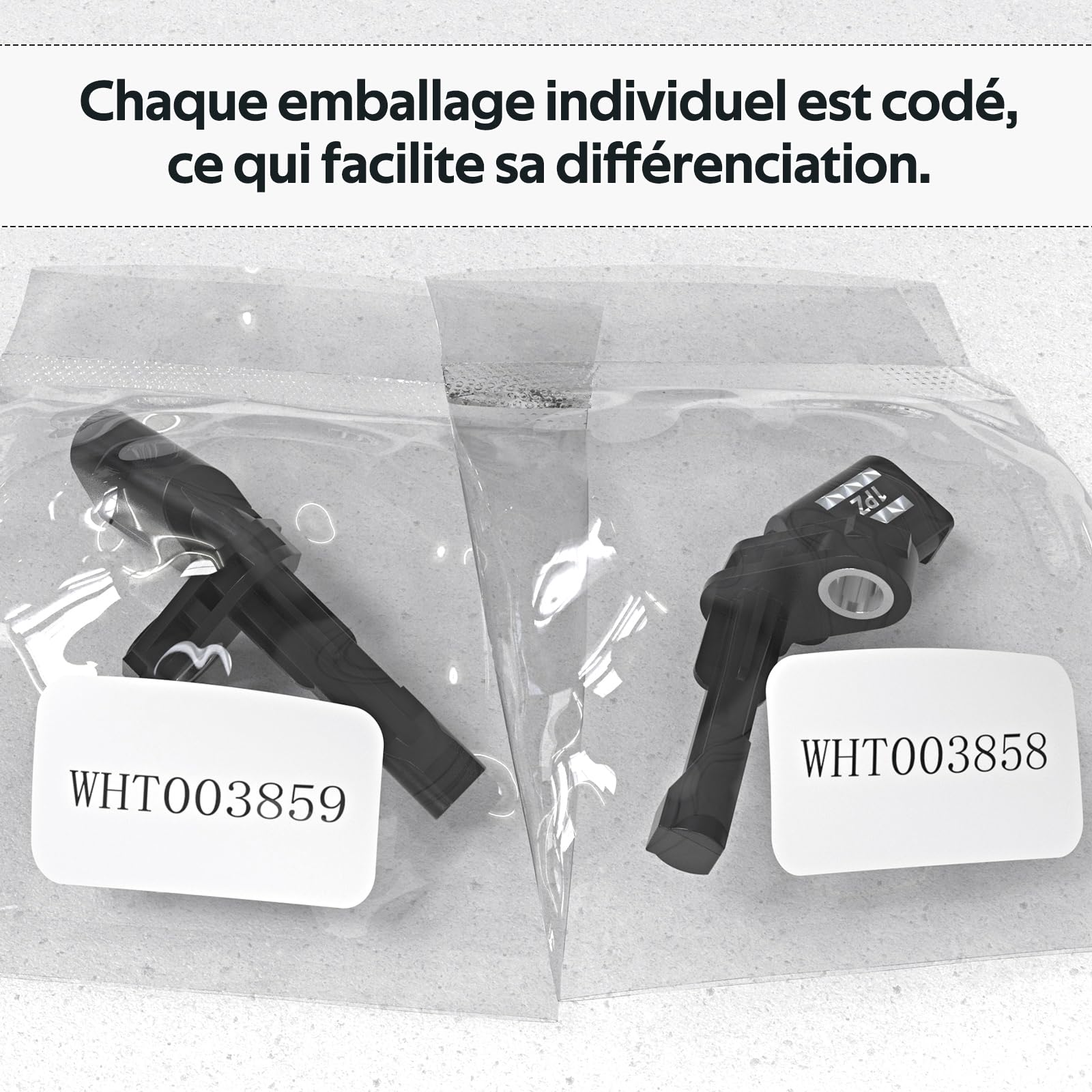 1PZ FR9-AG3 Capteur de vitesse de roue ABS arrière gauche et droit 1K0927807 1K0927808 Remplacement pour AUDI TT Q3 SEAT Altea Toledo Leon SKODA Octavia Superb Volkswagen Mk2 Mk6 WHT003858 WHT00385