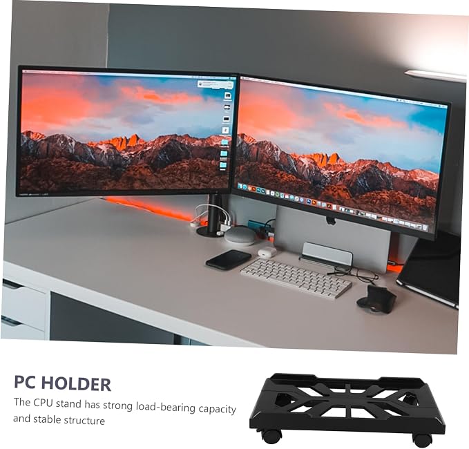 Soporte para CPU de escritorio con ruedas Angoily miniatura 4