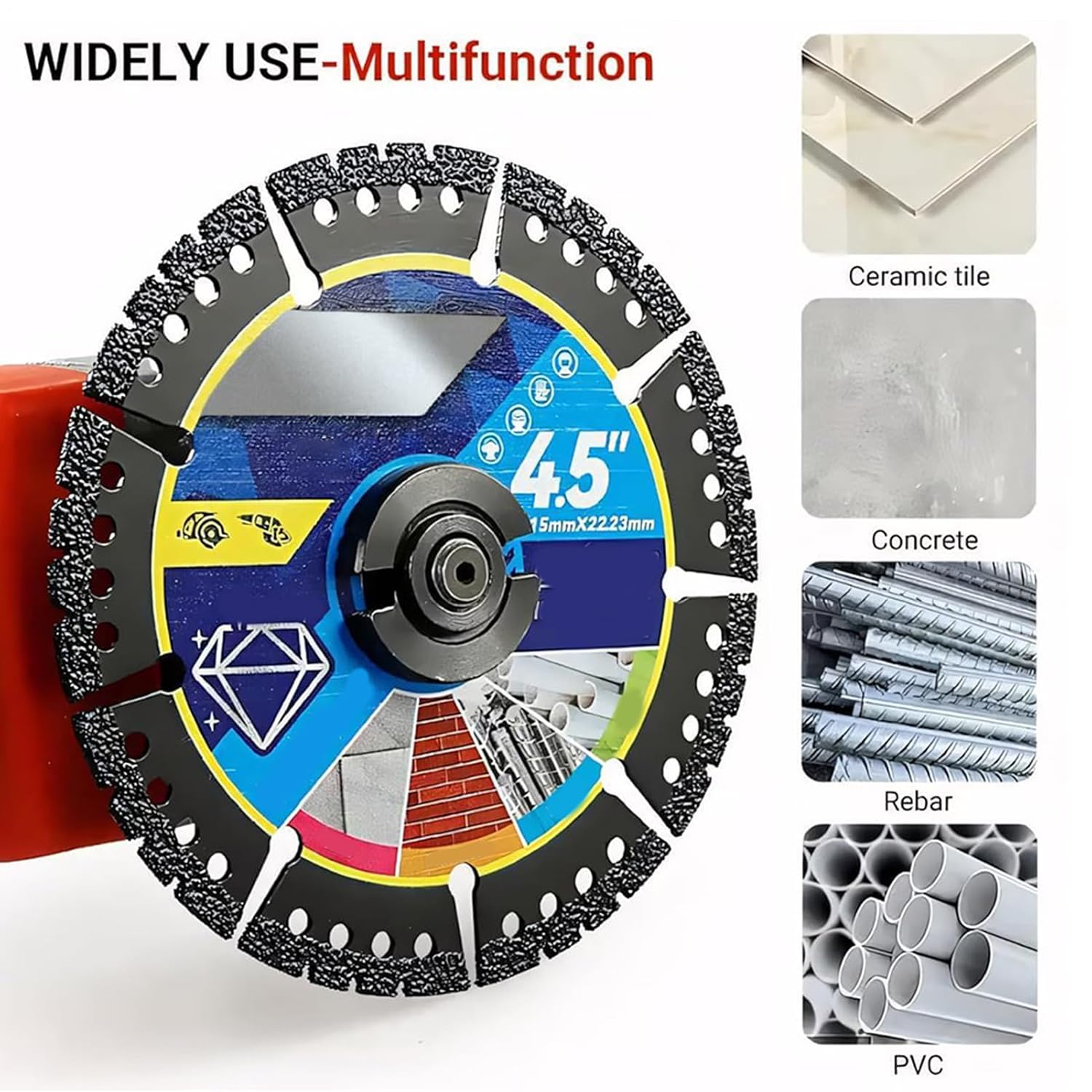 Tile Grinder Blade, Saw Disc Wheel, Cutting Disc, 3 Pieces Multi-Purpose Cutter Discs, Grinding Cutter Tools for Tiles, Marbles, Concrete, Steel, Stones, Metal, Plumbing