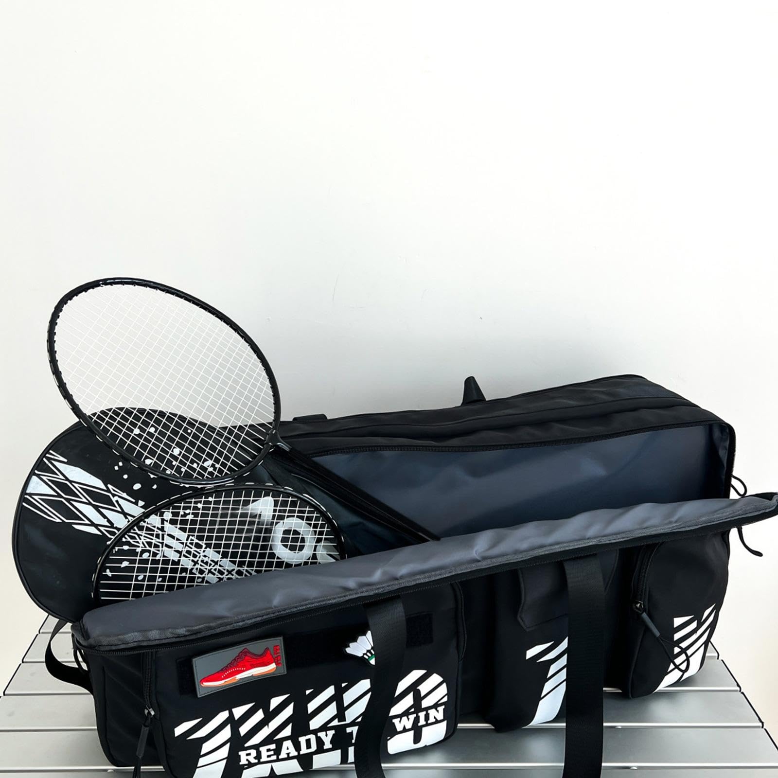 Badminton Racket Handtasche Sporttasche Tennistasche Schlägertasche mit Großem Hauptfach Und Separatem Schuhfach Aus Robustem Nylon Polyester für