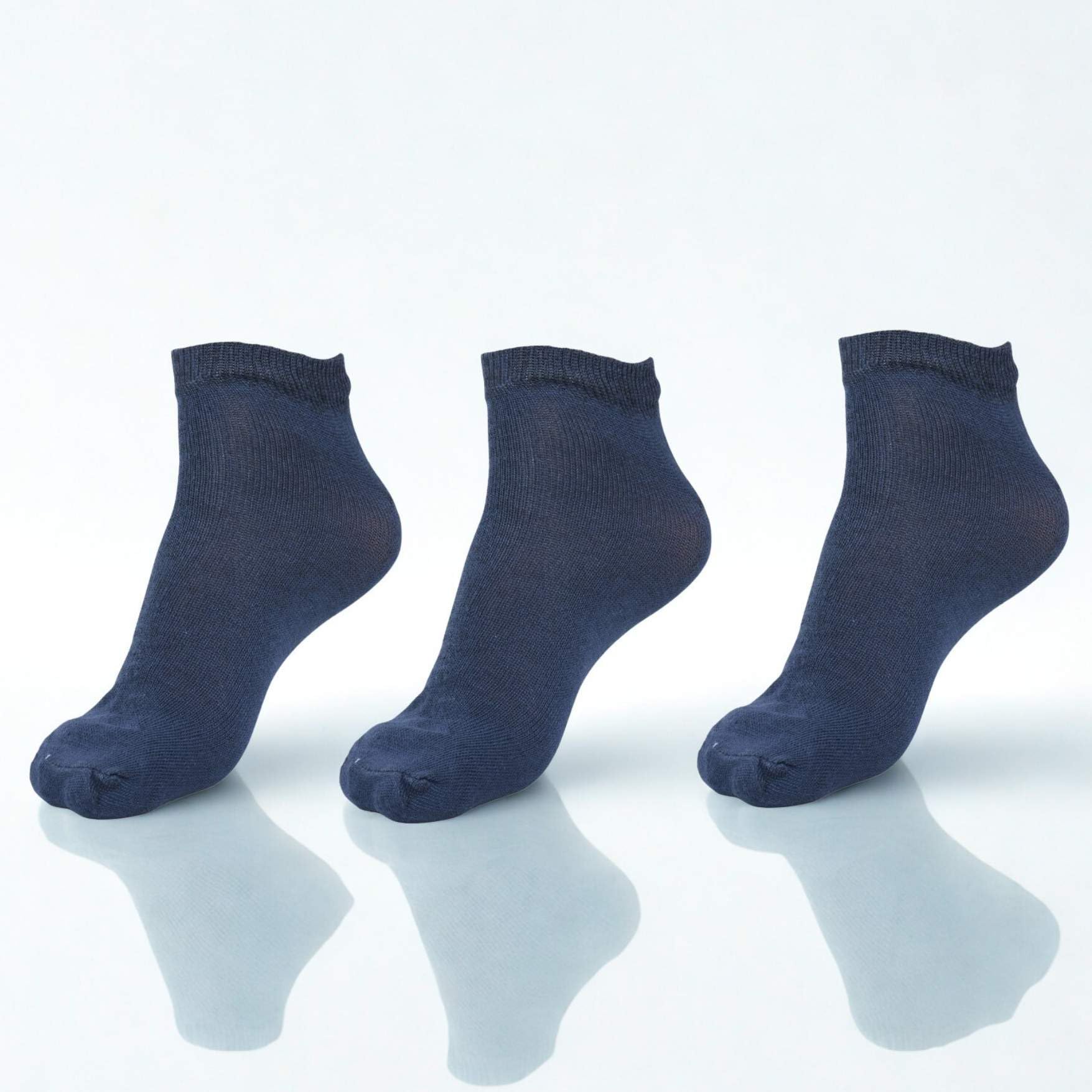 mje Ankle Socks, Blue, 3 Pack, Ribbed Cuff (3, BLUE)-picture-33
