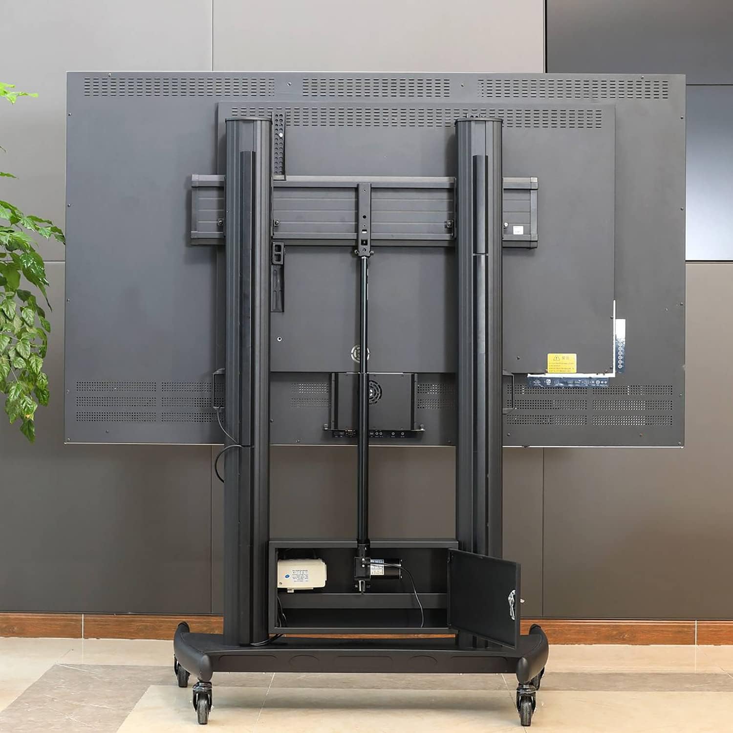 Mobile TV Cart TV Stand with Wheels for 60-100 Inch LCD LED OLED Plasma Flat Panel Screens up to 300lbs TV Stand with Remote Control TV Lift Black