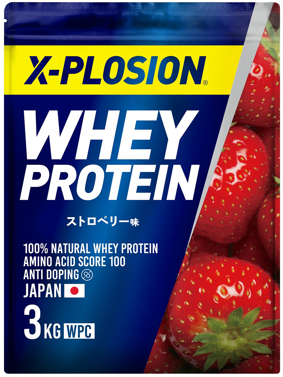 エクスプロージョン プロテイン 3kg ホエイプロテイン ストロベリー味 WPC…