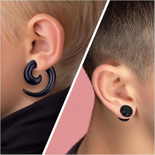 Miniatura 5 de Beautidots Kit de estiramiento de oreja de 68 piezas, 14G-00G, kit expansor de dilatadores de acrílico, dilatadores de silicona, túneles en espiral,