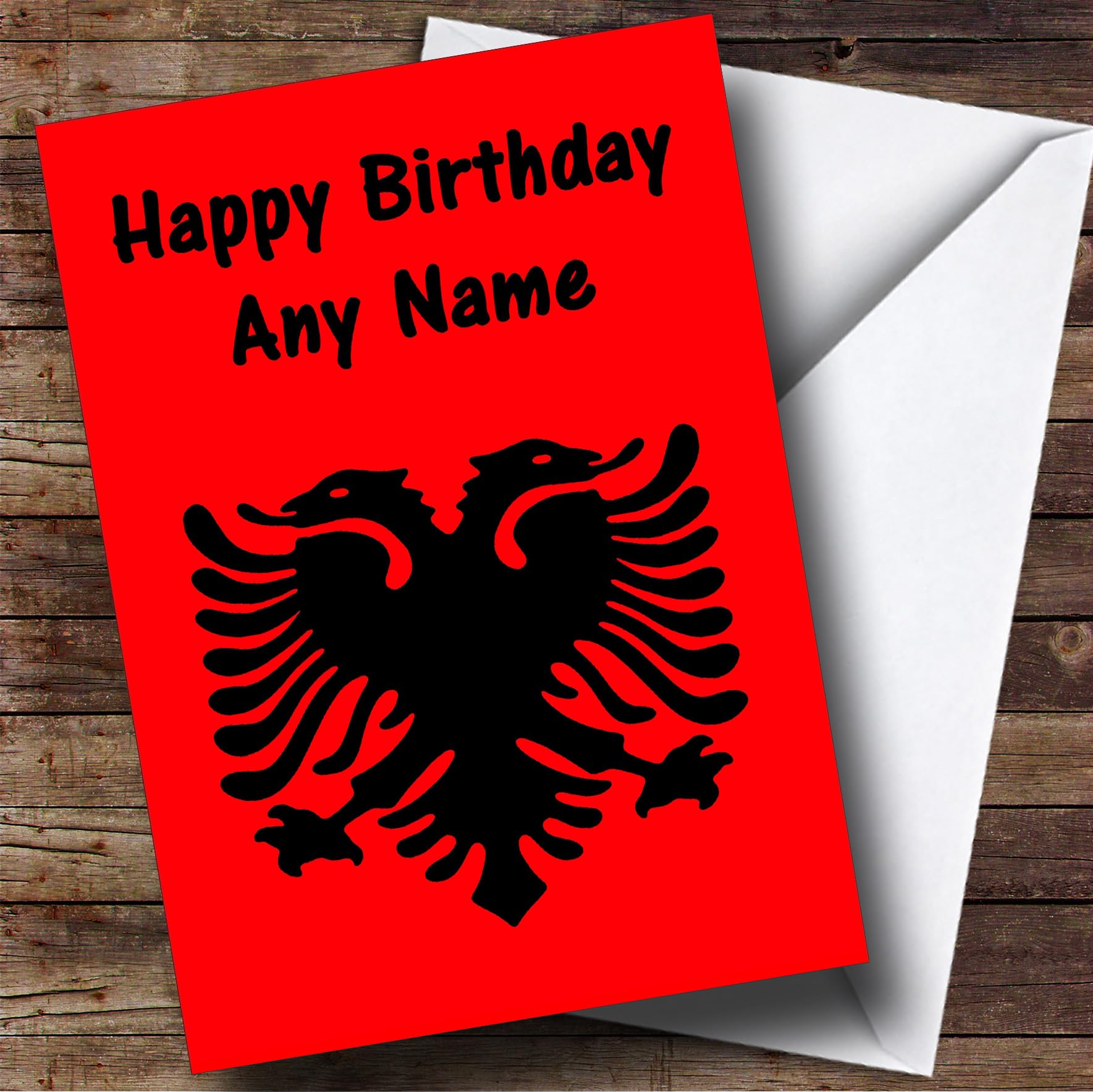 Albanian Flag Albania Customised Birthday Greetings Card- Birthday Cards/Countries & Places Cards | Birthday Card | Countries & Places Card