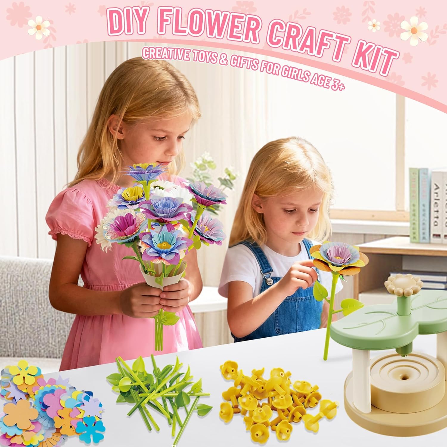 Kit Bricolage Fleurs En Tissu Greitsyy - Activité Manuelle Enfant 4-10 Ans